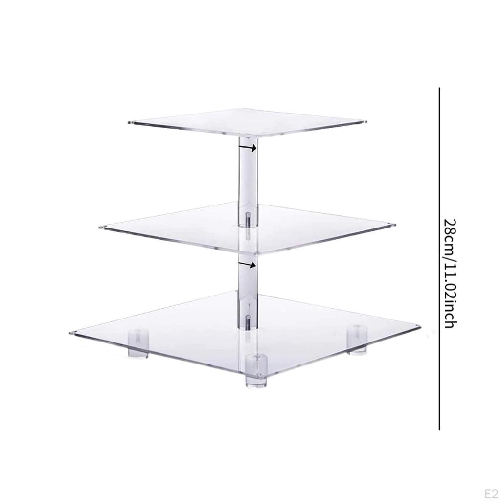 Acrylic Cupcake Stand Clear Holder Serving Tray Decorative Platter for Party