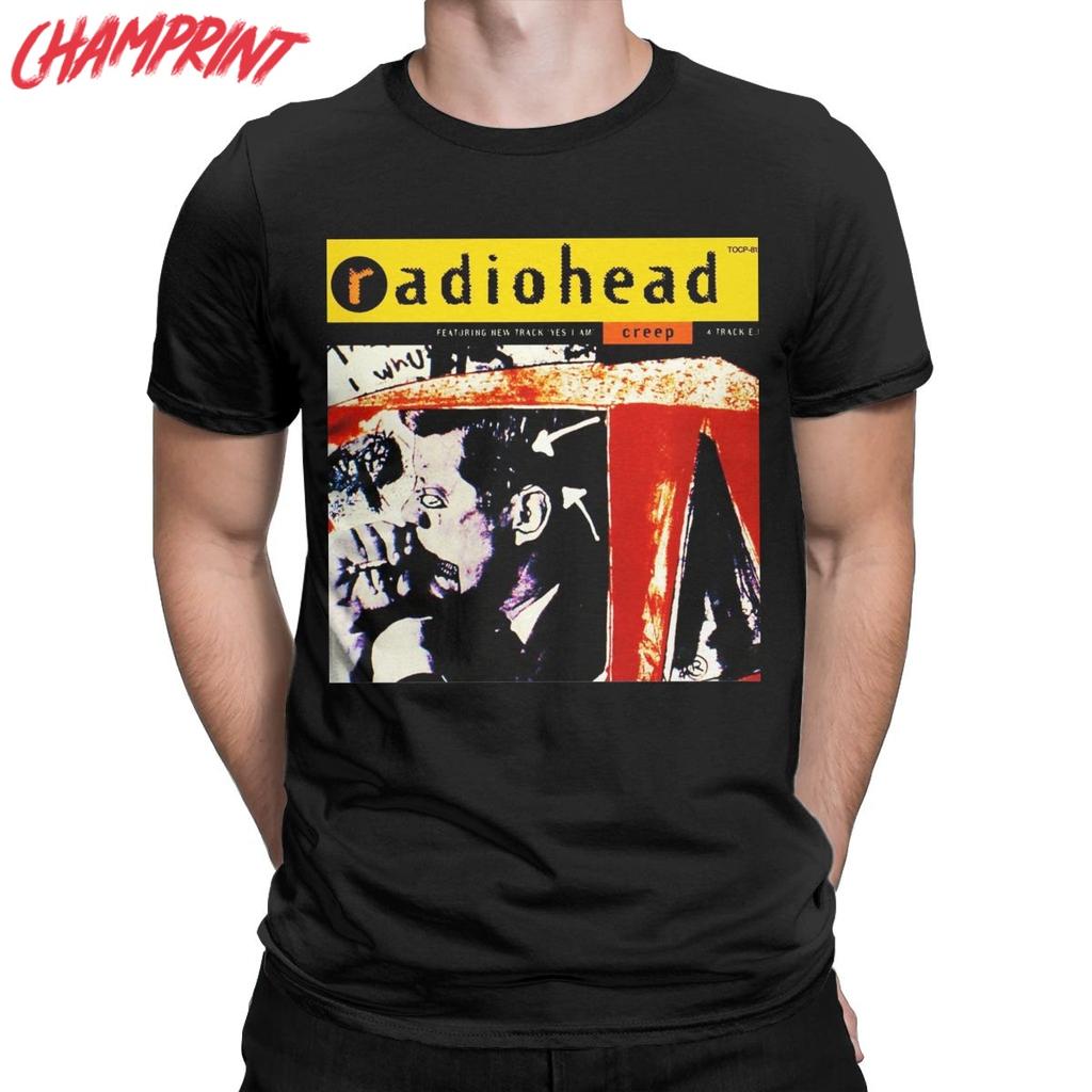 Radiohead T Shirts Men Cotton Novelty T-Shirts Crewneck Tee Shirt Short Sleeve Clothing Plus Size
