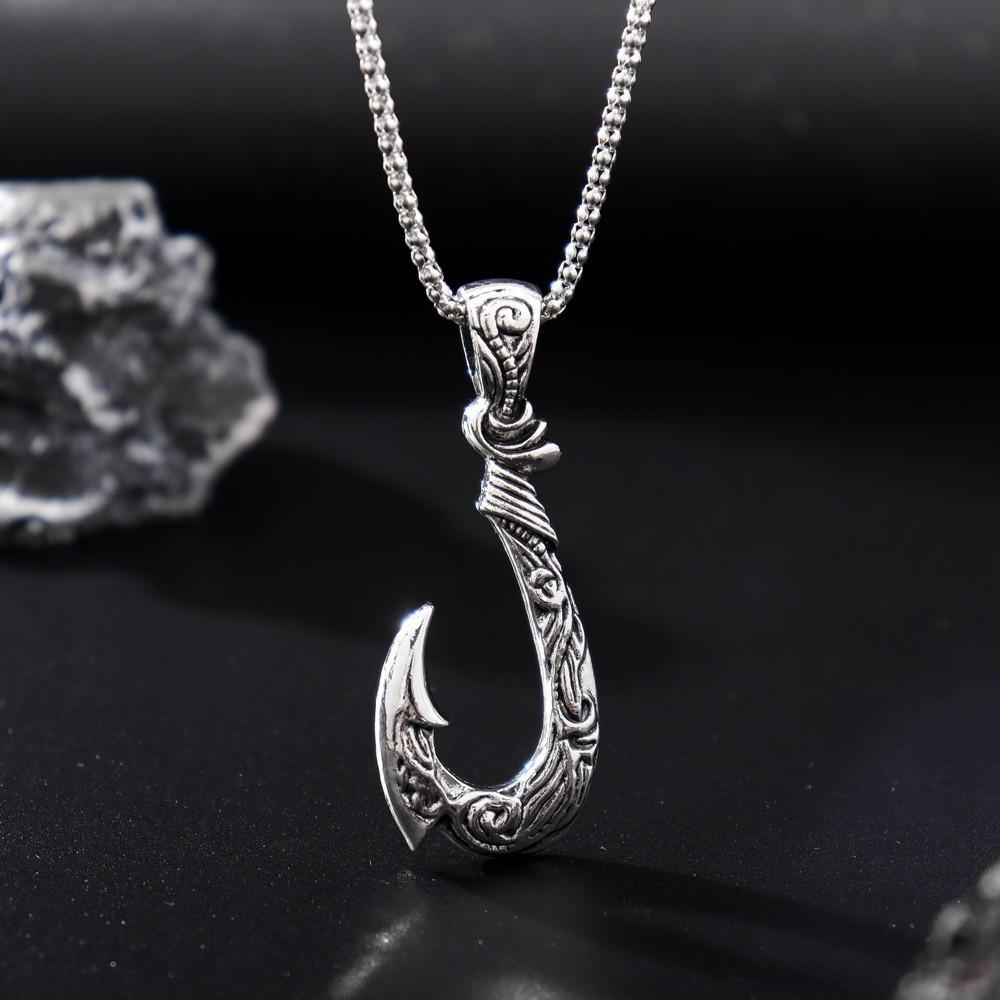 Retro Fischhaken Anhänger Halskette Nischen Trend Herren Halskette Schmuck