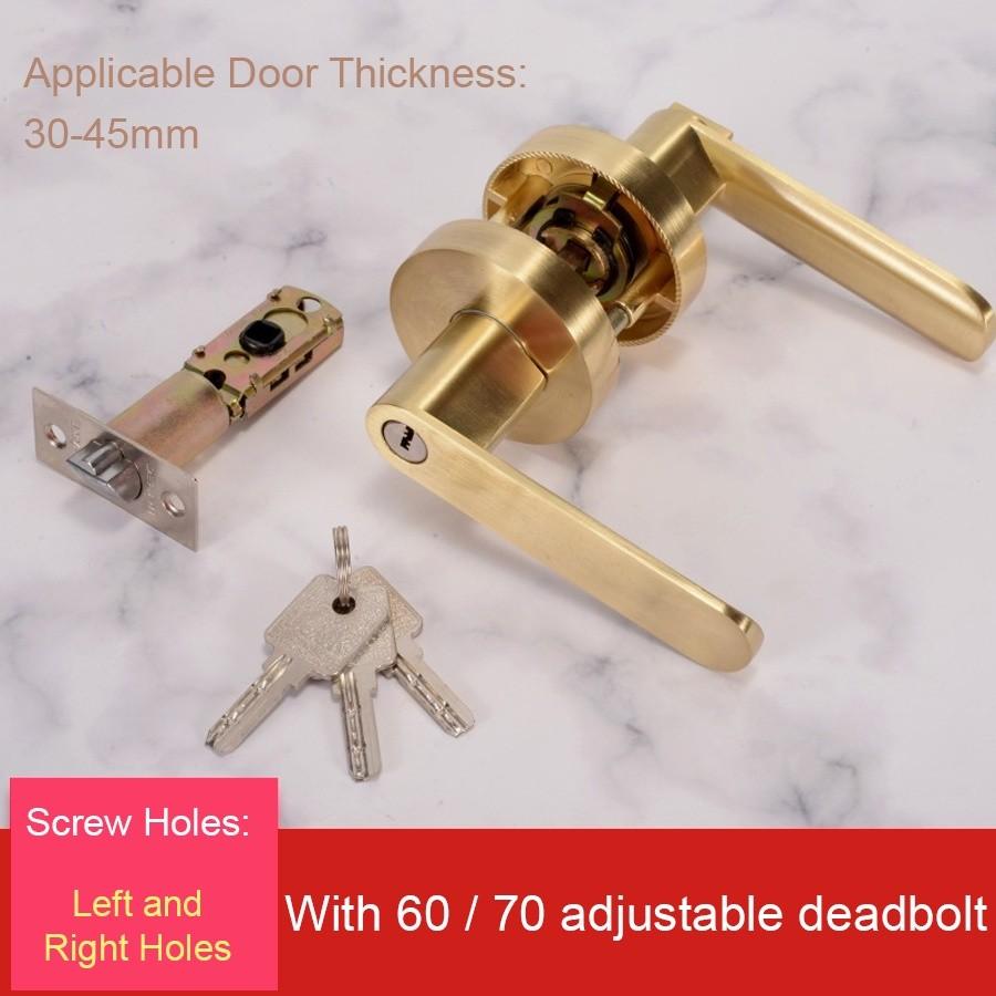 Handle Door Lock Set Room Door Adjustable Solid-state Lock Bedroom Door Lock Tubular Lever Lock Aluminum Alloy Door Lock
