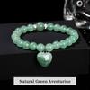 JD Natural Pink Quartz Yellow Tiger Eye Unakite Heart Pendant Beaded Bracelet Women Lovers Elegant Handmade Stretch Healing Gift