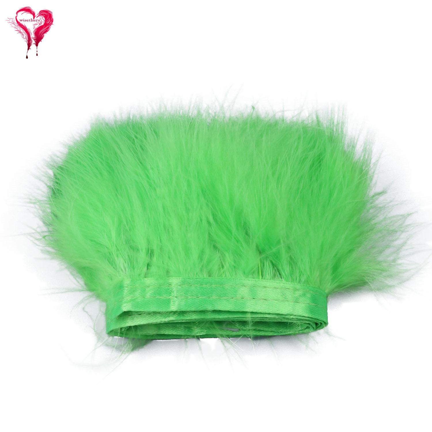 

1 Meter Fancy Soft Fluffy Dyed Colorful Turkey Marabou Feather Ribbon Lace Trim 6-8 CM Party Dress Garment Decoration Fringe 6-8 cm зелёный