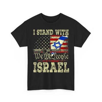 Sto con Israele Sto per la Pace Noi il Popolo Bandiera Israeliana T-shirt Unisex 100% Cotone Magliette Uomo Top