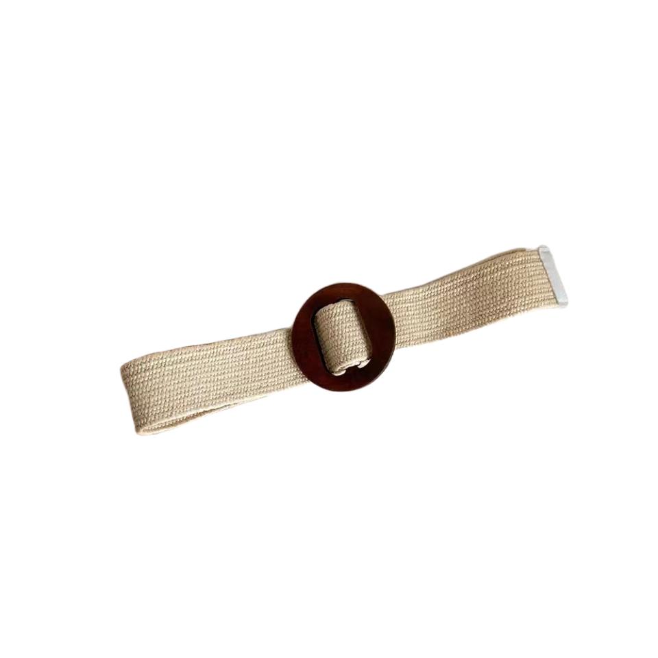 Belt for women, Korean version, niche decoration, retro waist seal with dress, simple and fashionable, elastic and non perforate