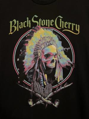 Schwarzer Stein Kirschband Einseitig Schwarze Baumwolle Alle Größen S-5XL BL1817 Unisex T-Shirt