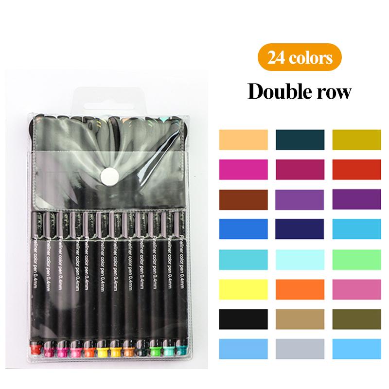 Farbiger Stift 0,4 mm Wasserbasierter Nadelstift 12/24/60 Farben Hakenlinienstift Fineliner Stifte Kunst Handkonto Malen Gelstift