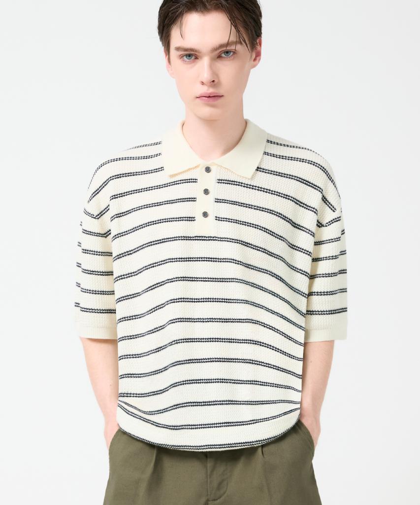 TRILLION (Collar/Henry Neck) Washable Daily Short Sleeve Knit_8 Colors (Type I)