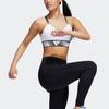 Adidas Contrast Logo Print Low-Intensity Sports Bra Women Underwear White GR8180