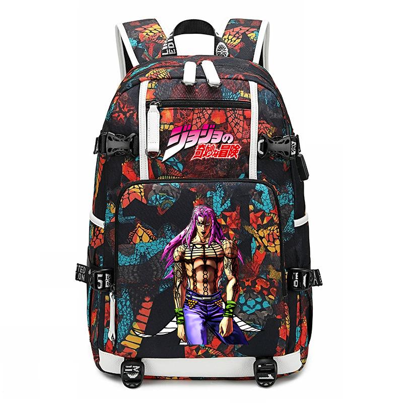 Stampa di JoJo's Bizarre Adventure Zaino Scolastico Studentesco Grande Capacità Casual Daypack per Adolescenti Bambini Scuola Viaggio