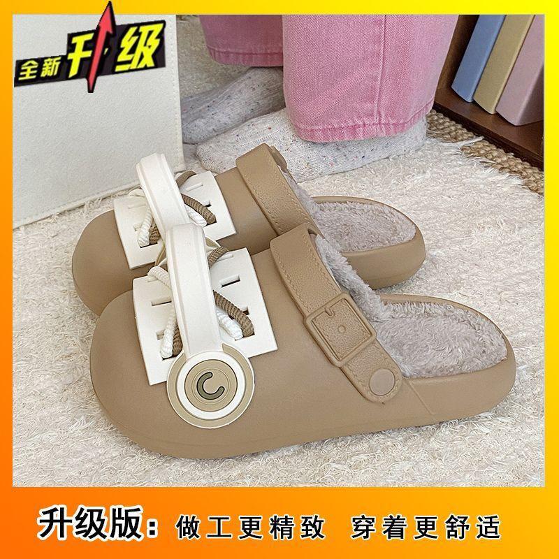 

Хлопковые тапочки женские 2025 зима новые бархатные теплые для улицы интернет-знаменитость универсальные домашние комнатные нескользящие хлопковые шлепанцы женские 41