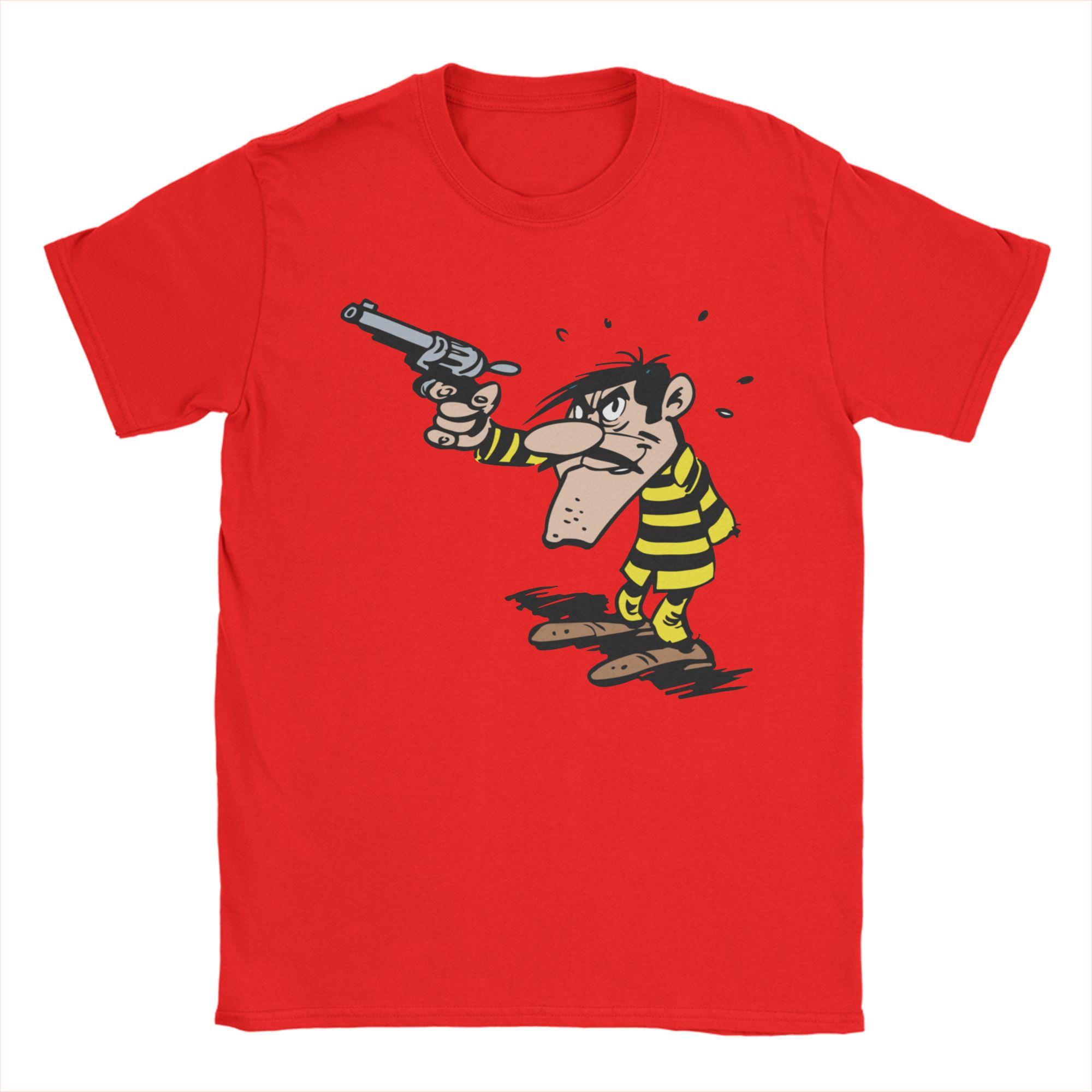 

Men JDalton Lucky Luke T Shirts 100 Cotton Tops Humorous Short Sleeve Crewneck Tees Plus Size TShirt S
