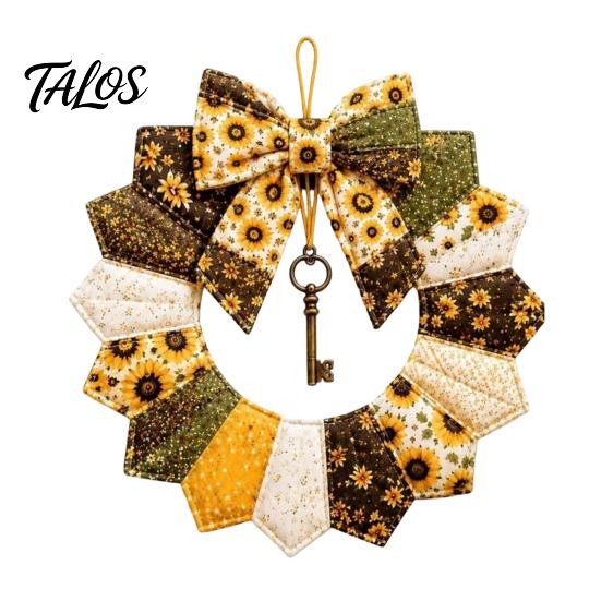 Feiertags-Kranz Bastelmaterialien DIY Patchwork Bastelset, Weihnachtliches Nähen Saisonale Muster, Stoffset Bauernhaus für Erwachsene, Haustür Wand