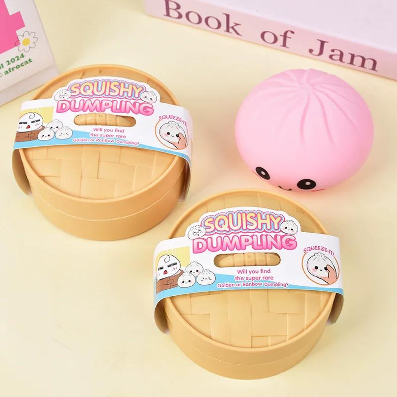 Steamed Stuff Bun Anti-Stress Ball Fidgets Toy Dumpling Squishies Soft Slowing Rebound Foam Toy Ultra-Soft Decompression