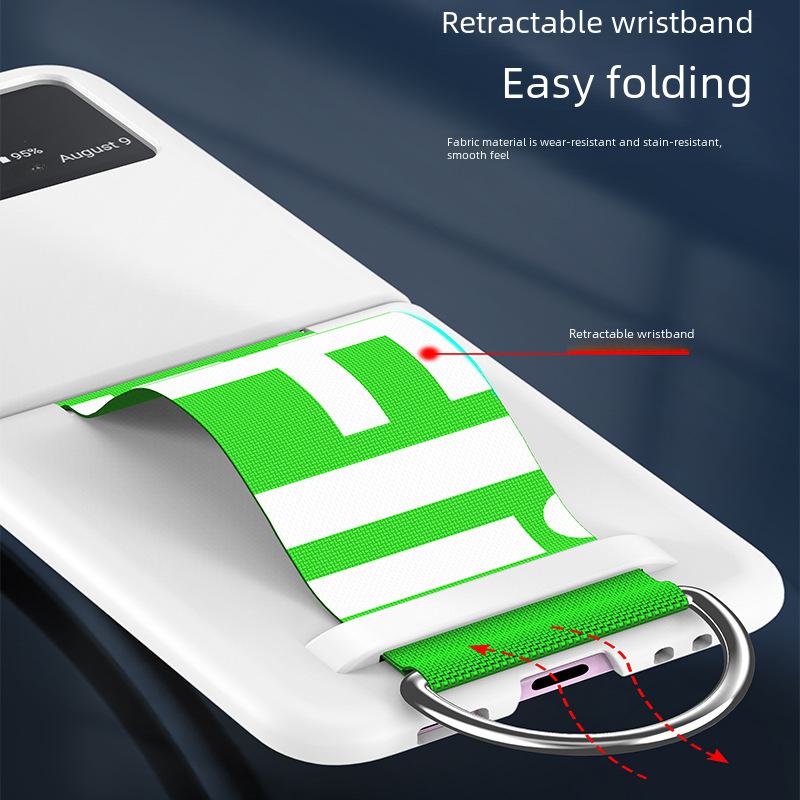 Samsung ZFlip 6 Liquid Skin Sports Wristband Ring Case for Folding 5/4/3 Gen.