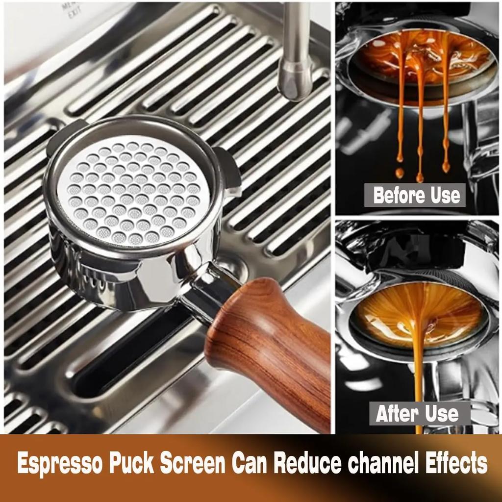 1pcs 304 Stainlesss Steel Reusable Espresso Puck Screen,51/53/58mm Mesh Filter for Portafilter,Barista Coffee Making Accessories