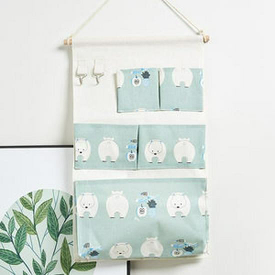 Wall-Mounted Fabric Storage Bag: Hanging Organizer for Bedside or Wardrobe