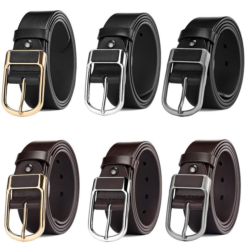 Mens Casual Dress Belt With Synthetic Leather And Decorative Pin Buckle For Office And Leisure