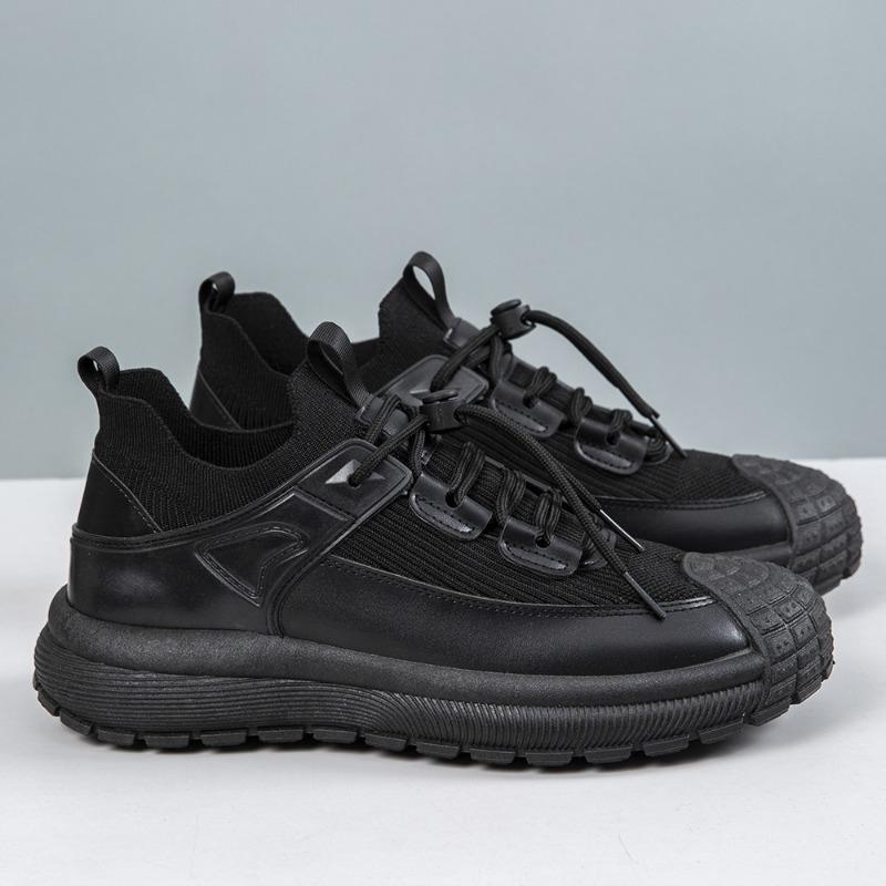 Men's Shoes New Autumn and Winter Breathable Casual Men's Driving Shoes Thick-soled Heightening Dad Shoes Flying Woven Mesh Trendy Shoes