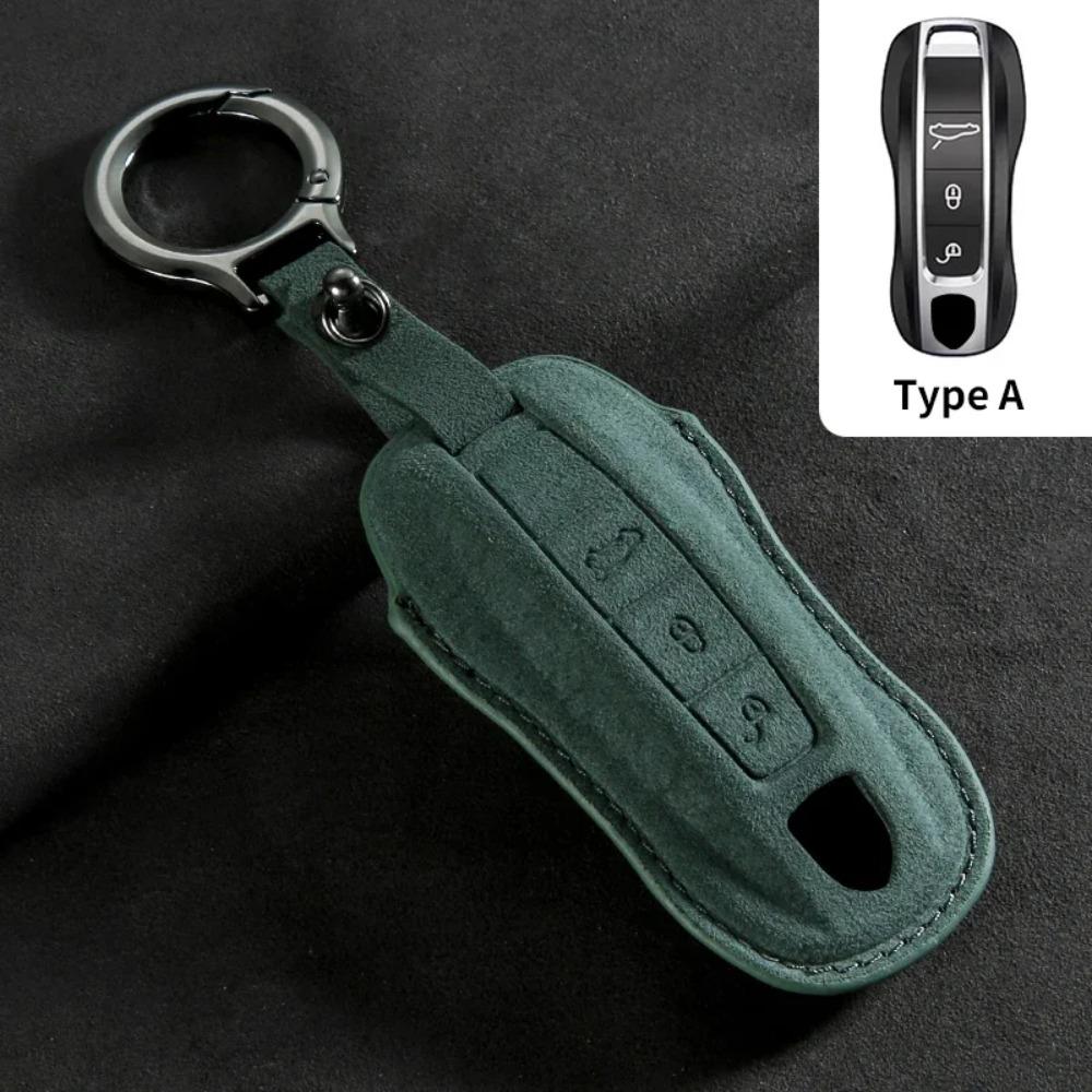 Car Key Case Cover for Porsche Panamera Cayenne 971 911 9YA Macan Boxster 3 Buttons Suede Car Remote Key Shell Fob Accessories
