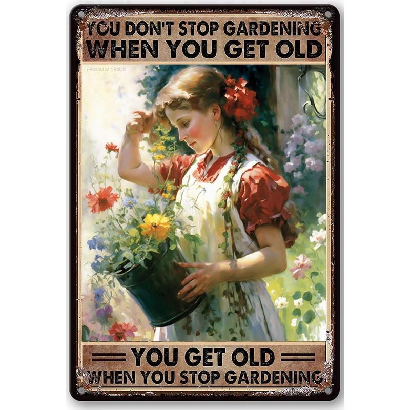 Vintage Metal Tin Signs Garden Signs And Into The Garden I Go To Lose My Mind And Find My Soul Sign Retro Wall Decor Hippie Room