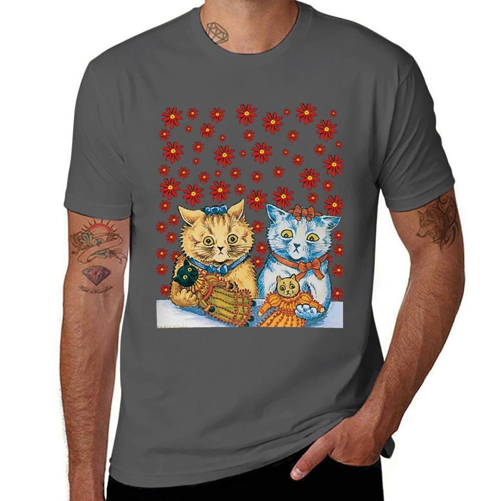 Louis Wain Cats With Dolls Tshirt Cotton T Shirts Unisex 100 Unisex Tshirt Tshirt