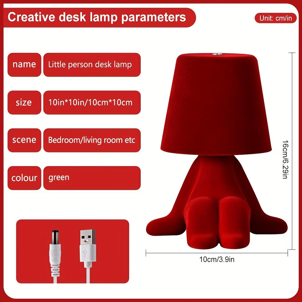 Cute Cartoon Plush Doll Desk Lamp Adjustable 3Color Touch Switch,Portable Rechargeable 1200mAh Battery,Adorable Animal Design for Bedroom Living Room