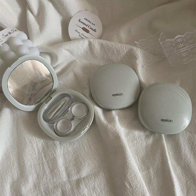 Mini einfarbiger Kontaktlinsenbehälter, Kontaktlinsenbehälter für Mädchen, Reisehalter, Aufbewahrung, Augenbehälter mit Spiegel