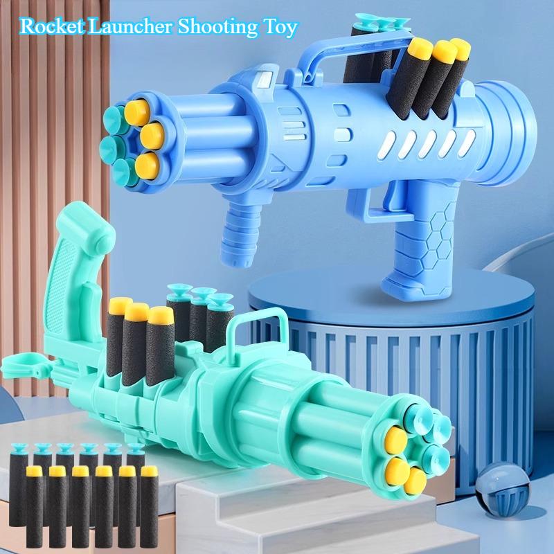 Gatling Soft Bullet Blaster Rocket Launcher Soft Dart Toy Gun Boys Outdoor Safe Shooting Toy Pistol Gifts for Kids Ages 4-8