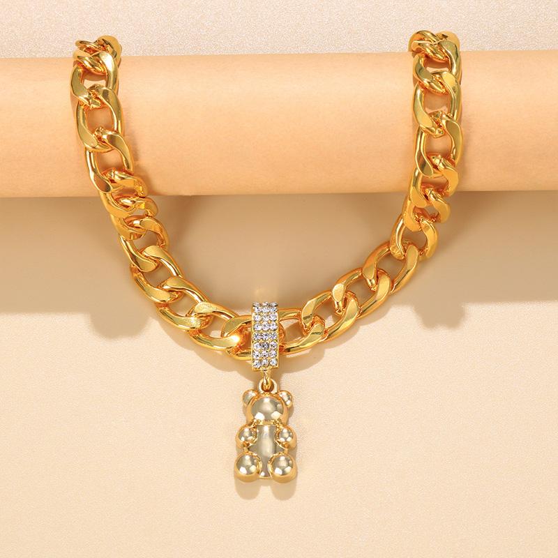 Women Beach Foot Jewerly Titanium Steel Anklet Leg Chain Metal Bear Pendant Anklet Bracelet Men Holiday Accessories