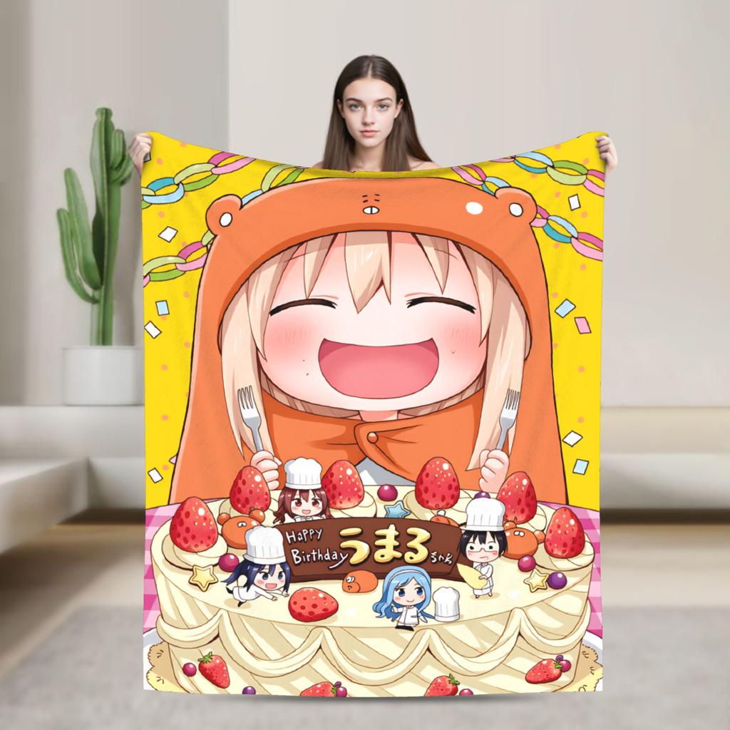 Soft Warm BlanketsBoy Girl Picnic Himouto Umaru Chan Throw Blanket Flannel Bedspread For Outdoor Novelty Sofa Bed Cover