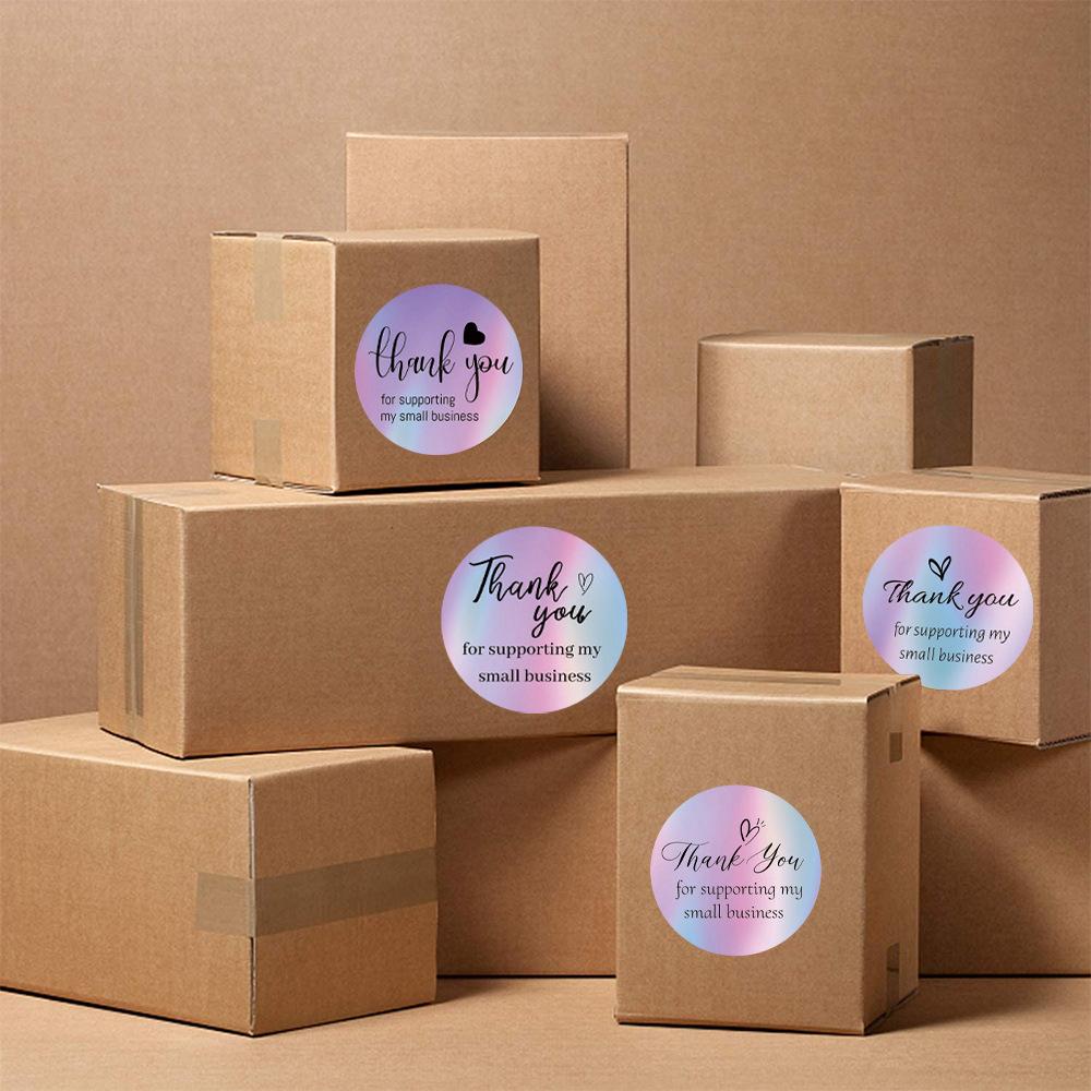 10-50pcs Thank You Cards for Supporting My Small Business Holographic Rainbow Card for Retail Store Goods Customer Package card