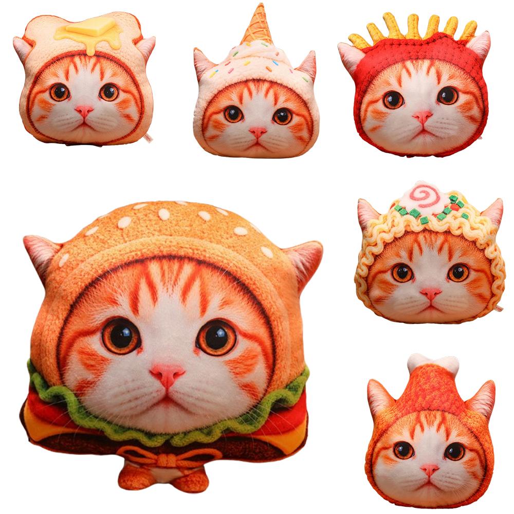 10/40Cm Realistic Food Cat Fluffy Buddy Plush Filled Creature Plaything Backrest Pad Birth Day Festive Presents Little Gentlemen Princesses Boys