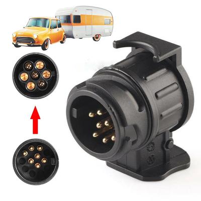 Adaptador de plugue durável de 13 a 7 pinos, conector de reboque, 12 V, engate de reboque, plugues à prova d'água, adaptador de soquete, conexões de proteção