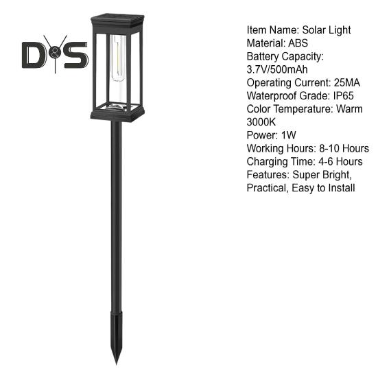 1/2 Stück Solar-Wegeleuchte, superhell, IP65, wasserdicht, automatisches Ein-/Ausschalten, einfache Installation, LED-Solar-Gartenleuchte, Landschaftsbeleuchtung
