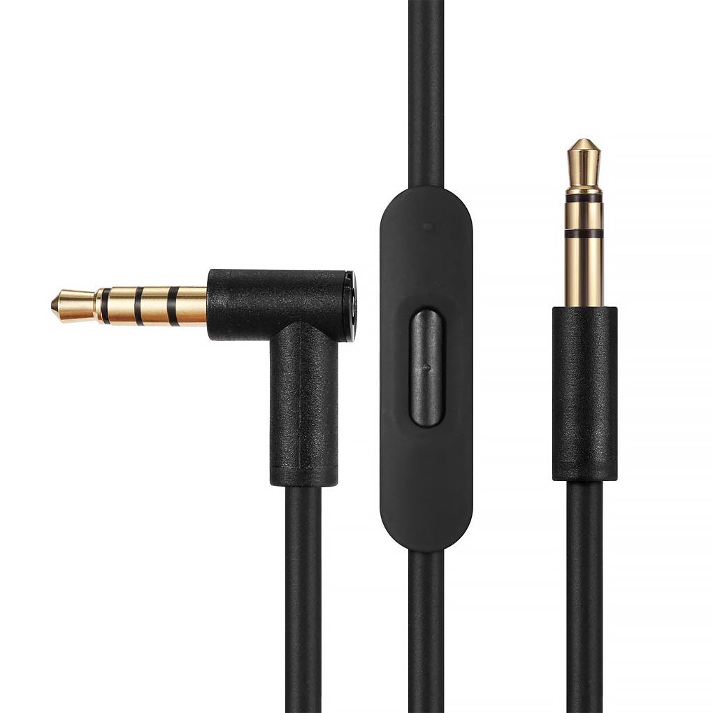 3.5mm Male to Male Straight L-shaped Headphone Cable Tablet Line Control Earphone Cord Replacement for Studio/Executive