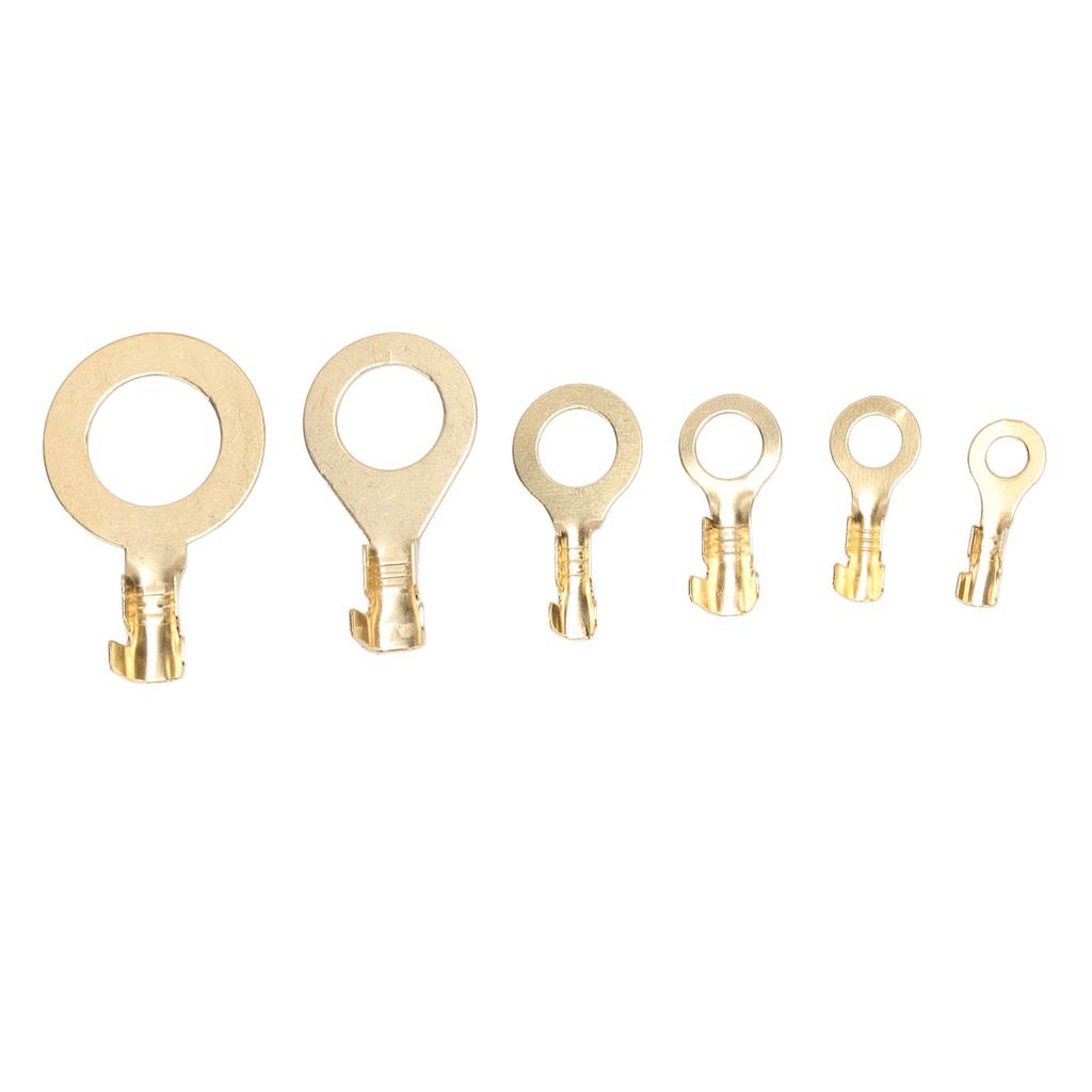 540PCS Brass Wire Lugs Assortment Set Electric Cable Ring Lugs with Storage Box M3 M4 M5 M6 M8 M10