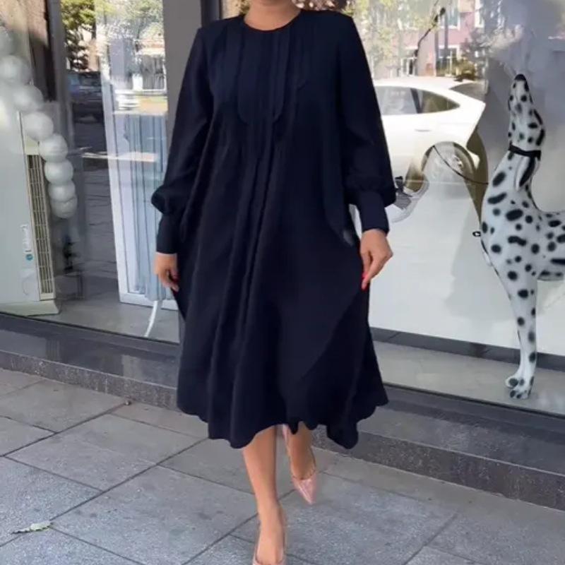 2023 Autumn Plus Size Slimming Long Swing Dress for Women