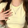 Summer Sweet Pearl Sugar Cube Necklace: Double Layer, Starry Pearl Luxury Clavicle Chain