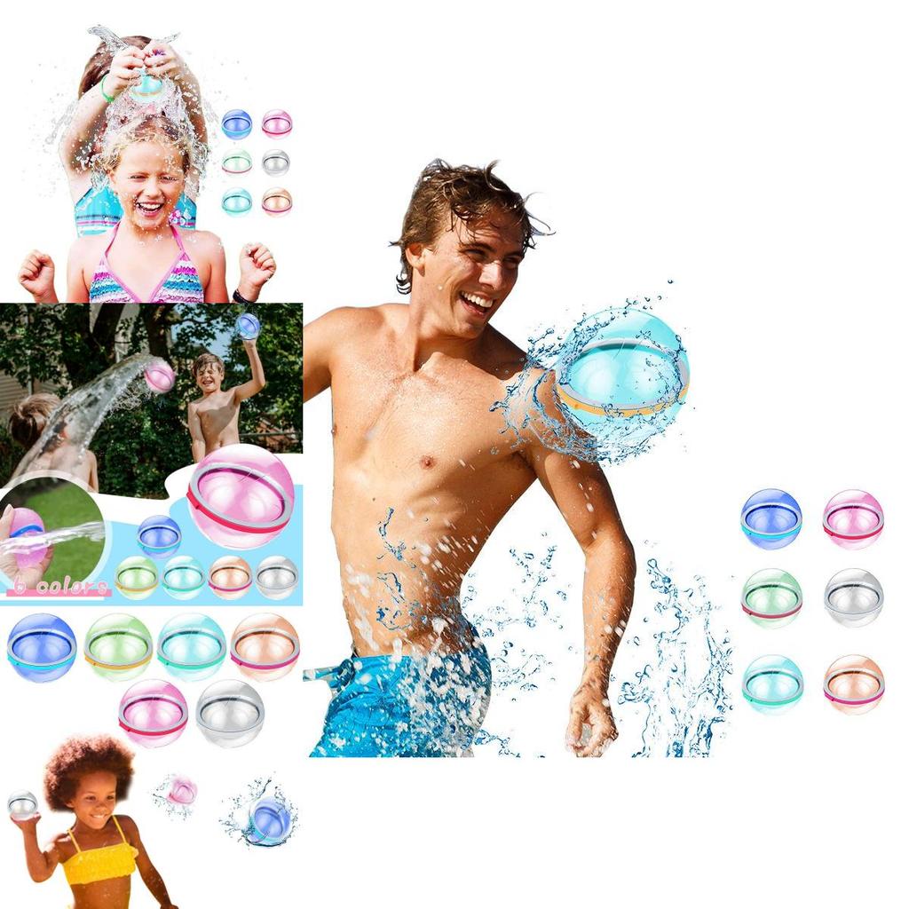 Neon Splash Balls Reusable Water Balloons For Pool Games And Parties