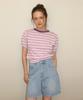 RONRON Stripe Puff Knit Pink Purple