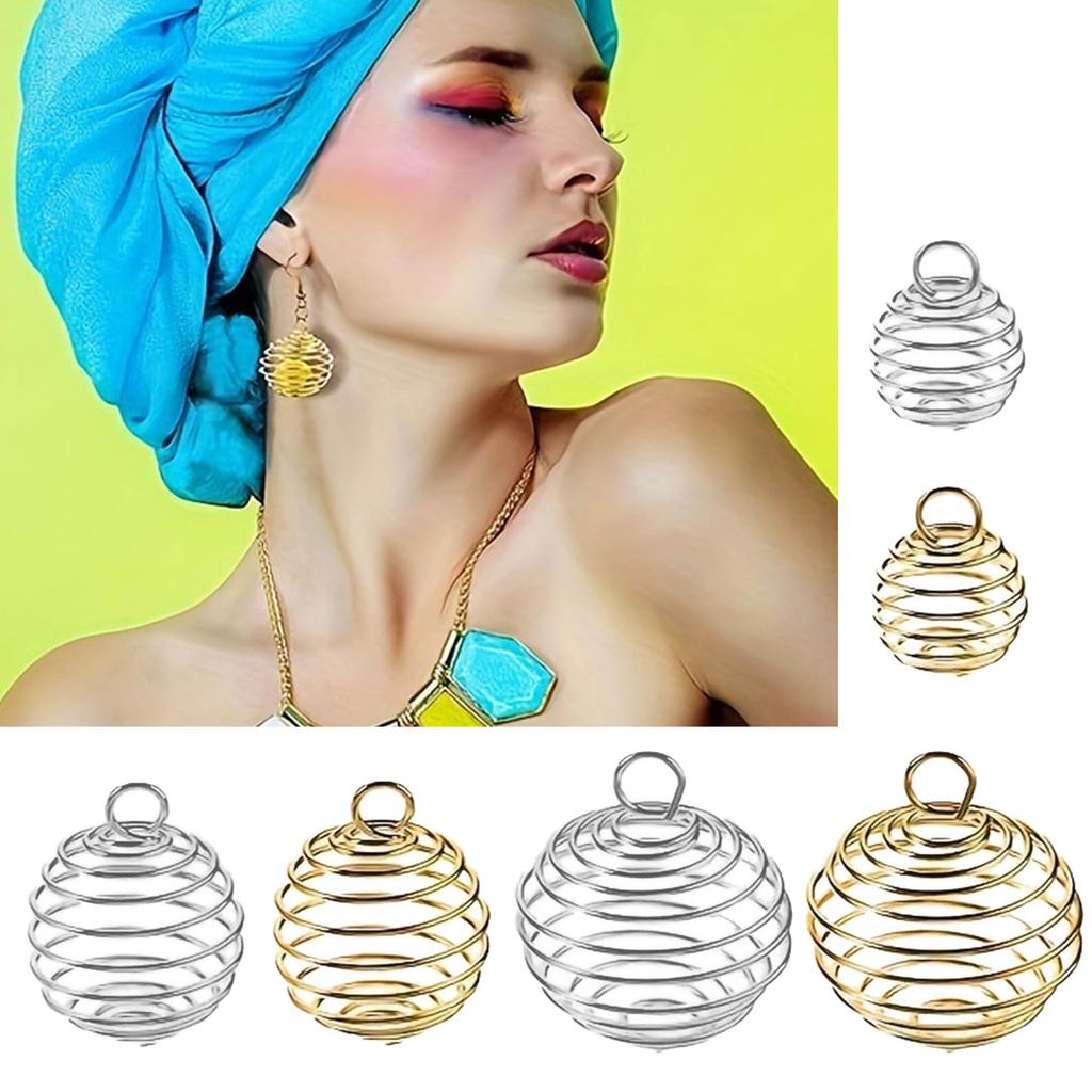 30 Pieces Unique Jewelry Pendant Hollow Ball Spring Pendant Jewelry Charm DIY Necklace Pendants for DIY Necklace Jewelry
