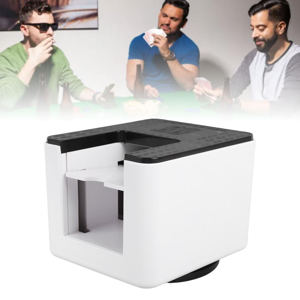 Automatic Poker Card Shuffler and Dealer Machine, 360 Degree Electric Card Dealer for 2-4 Players, with 4000mAh Battery, Programmable Settings,