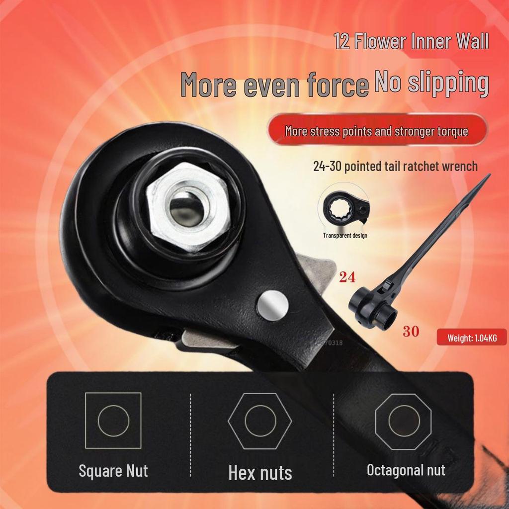 Vändbar Multifunktionsspärrnyckel & Torxhylsnyckelsats