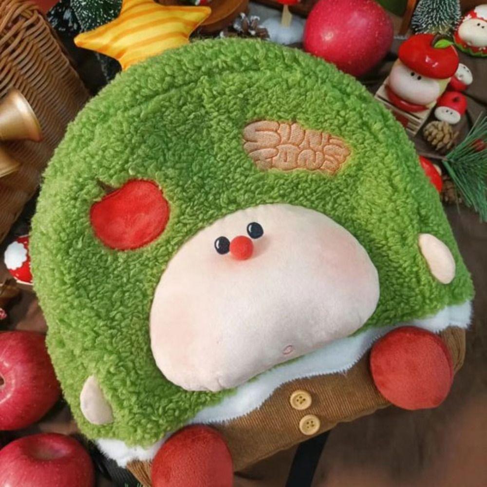 Large Capacity Cartoon Plush Backpack Reusable Christmas Tree Backpack Shopper Bag   Kids