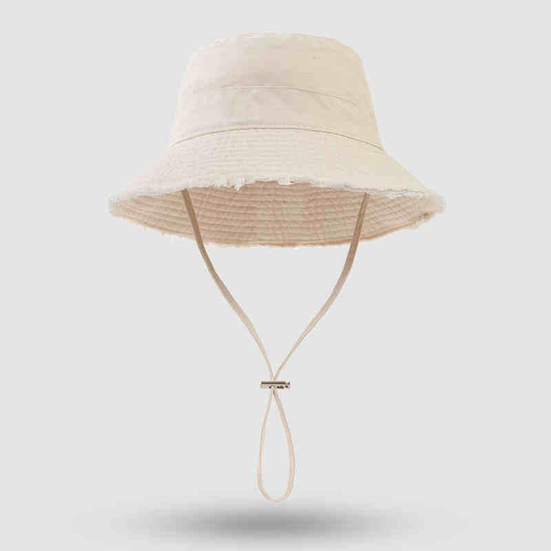Autumn and winter hat women's large brim showing face small bucket hat versatile basin hat high sense solid color bucket hat