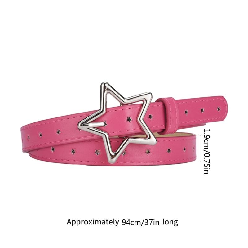 Temperament Women Jeans Waist Belts with Alloy Star Buckle Ladies Waistband
