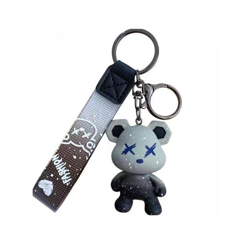 Starry Sky Bear Keychain, Car Keychain, Student Schoolbag Pendant, Men's and Women's Bags, Pendant, Car Key.