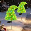 Holiday Pathway Lights for Garden Solar Christmas Tree Stake Lights, Outdoor IP65 Waterproof Crooked Lamp with Colorful Light Automatic Dusk