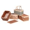 Bamboo Basket Woven with Lid and Handle,Sturdy,Portable,Fruit Bread Basket for Food Mooncake Cake Home Organization Kitchen
