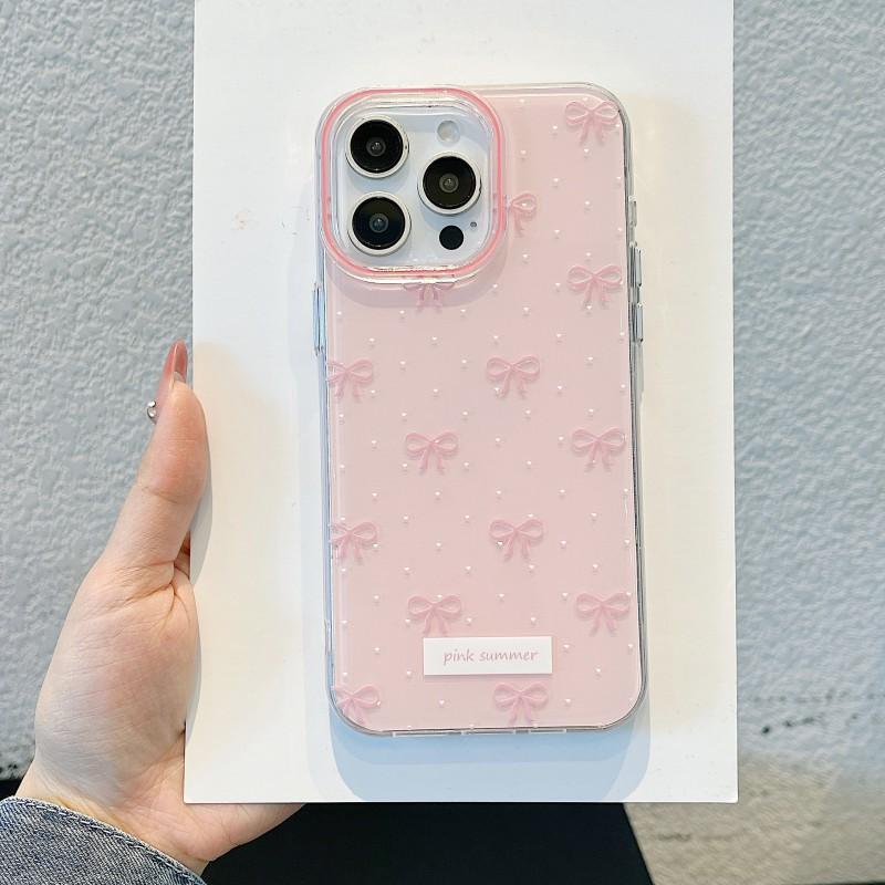 

Korean IPhone 17 Promax Case IMD Double Layer Cute Bow Apple 16 Anti Drop Protection iPhone 16